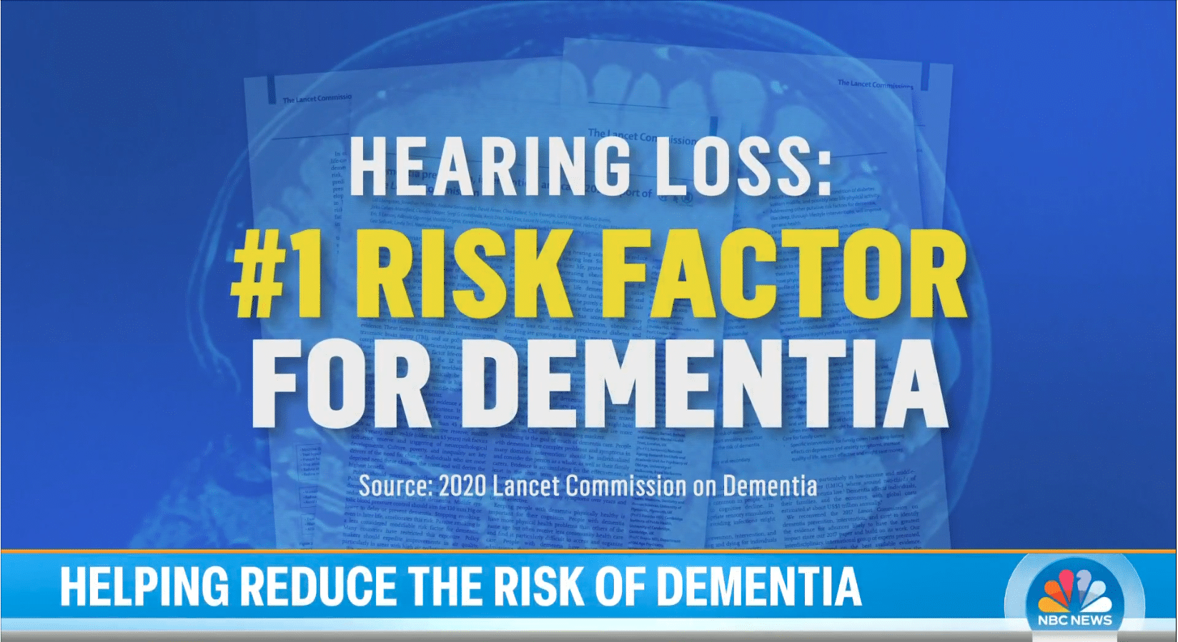 TV show screen on the Today Show: #1 risk factor for dementia